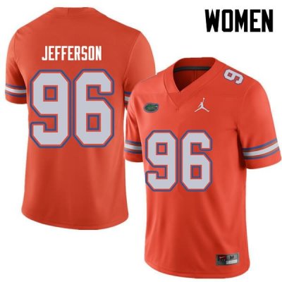 Women's Florida Gators #96 Cece Jefferson NCAA Jordan Brand Orange Authentic Stitched College Football Jersey ZZB4462VM